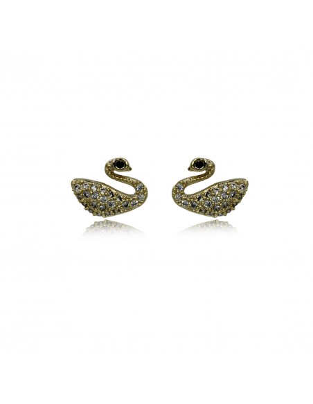 Short Rhinestone Earrings ORECCHINI CIGNO STRASS | Wholesale Hair Accessories and Costume Jewelery