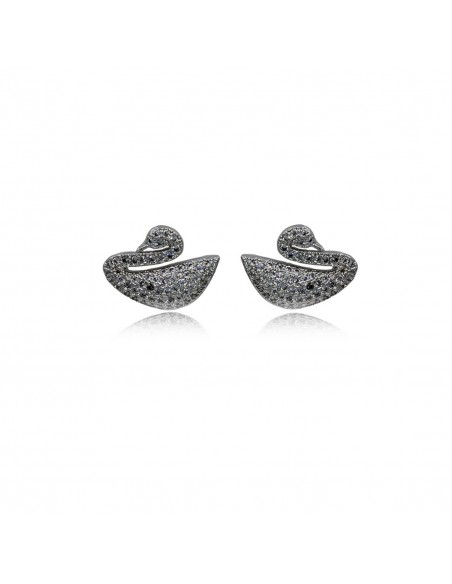 Short Rhinestone Earrings ORECCHINI CIGNO STRASS | Wholesale Hair Accessories and Costume Jewelery