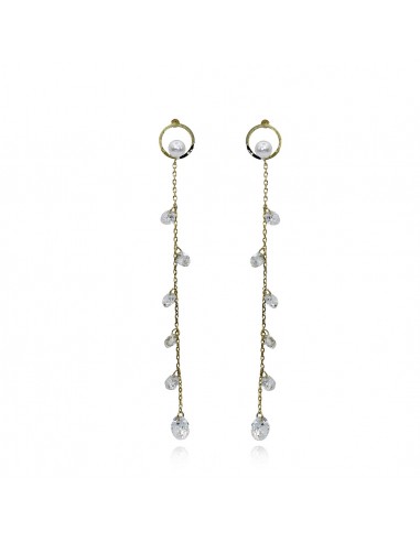 Long Rhinestone Earrings ORECCHINI PENDENTE ZIRCONI - P. ARGENTO | Wholesale Hair Accessories and Costume Jewelery