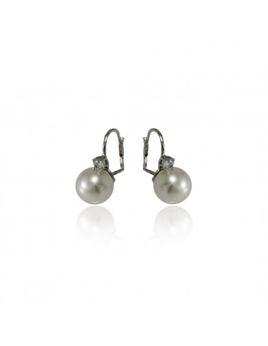 Pearl earrings ORECCHINO MONACHELLA CM.1 CON STRASS | Wholesale Hair Accessories and Costume Jewelery
