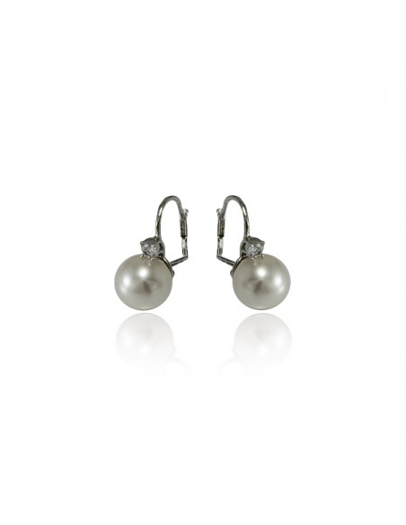 Pearl earrings ORECCHINO MONACHELLA CM.1 CON STRASS | Wholesale Hair Accessories and Costume Jewelery